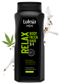 Luksja Men Relax, odprężający żel pod prysznic, 3w1, 500 ml
