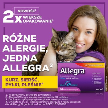Allegra, 120 mg, tabletki powlekane, 20 szt.