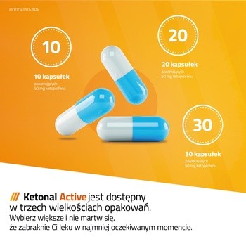 Ketonal Active, 50 mg, kapsułki twarde, 20 szt.