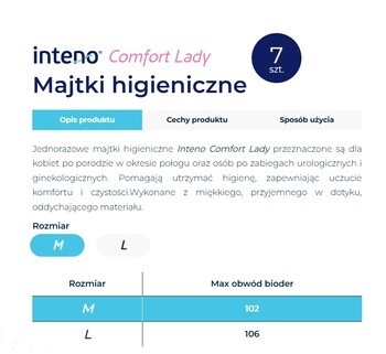 Inteno Comfort Lady, majtki higieniczne, rozmiar L, 7 szt.