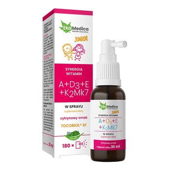 EkaMedica Junior Witaminy A+D3+E+K2Mk7, spray, 30 ml