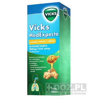 Vicks MedExpecto o smaku miodu i imbiru na kaszel mokry, syrop, 180 ml