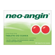 Neo-Angin, 1,2 mg+0,6 mg+5,9 mg, tabletki do ssania, 24 szt.