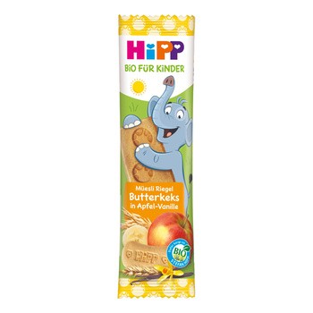 HiPP BIO Musli Przyjaciel, baton jabłka, wanilia z maślanymi ciasteczkami, po 1. roku życia, 20 g