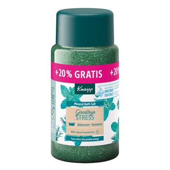 Kneipp, kryształki do kąpieli z soli, Goodbye Stress, rozmaryn i mięta, 600 g