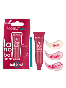 Flos-Lek Lip Care, lanobalsam do ust, bubble red, 12 g
