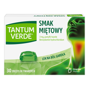Tantum Verde smak miętowy, 3 mg, pastylki twarde, 30 szt.