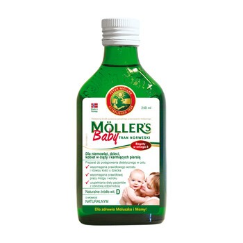 Mollers Baby Tran Norweski, aromat naturalny, 250 ml