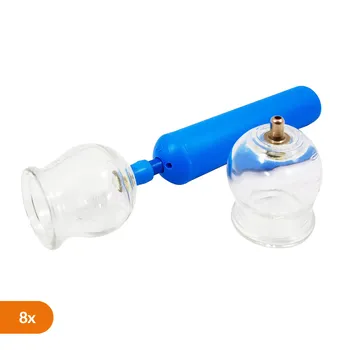 Bezogniowe bańki lekarskie 8 szt. + pompka [Med Plus]