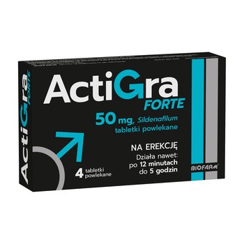 Actigra Forte, 50 mg, tabletki powlekane, 4 szt