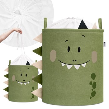 Sipo, Bawełniany kosz na zabawki XXL, Dino, 1 szt.