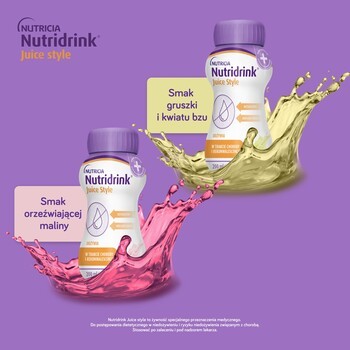 Nutridrink Juice Style, płyn, smak gruszki i kwiatu bzu, 4 x 200 ml