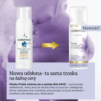Uzdrovisco Balance, pianka oczyszczająca na niedoskonałości, 150 ml