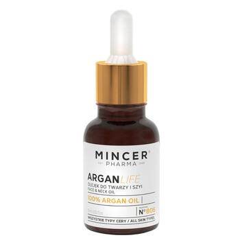 Mincer Pharma Argan Life, olejek do twarzy i szyi, 15 ml