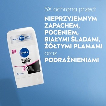 Nivea Invisible Black & White, antyperspirant w sztyfcie Clear, 50 ml