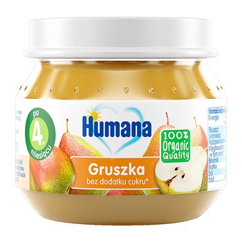 Zestaw 6x Humana 100% Organic, Deserek Gruszka