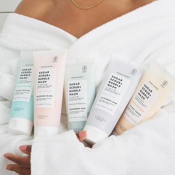 Voesh, cukrowy peeling myjący, lavender land, 210 g