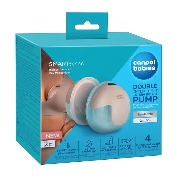 Молокоотсос двойной чашевидный Canpol Babies SmartSense 20-116, hands-free, 4 режима