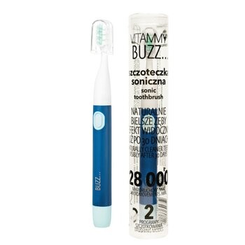 VITAMMY Buzz granat Uniwersalna szczoteczka soniczna z 28 000 mikroruchów, 2 programami szczotkowania