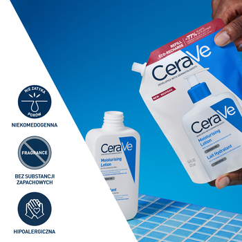 CeraVe, nawilżająca emulsja dla skóry normalnej, suchej i bardzo suchej, opakowanie uzupełniające refill, 473 ml