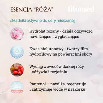 Fitomed, esencja nawilżająca do cery mieszanej, Róża, 30 g