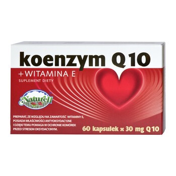 Koenzym Q10, 30 mg, kapsułki + witamina E, 60 szt. (Naturell)