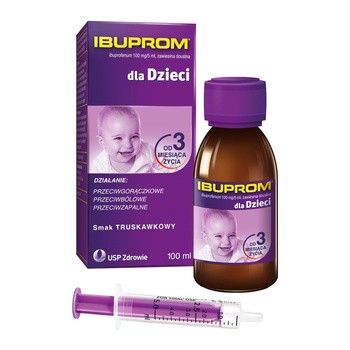 Ibuprom dla Dzieci, 100 mg/5 ml, zawiesina doustna, 100 ml