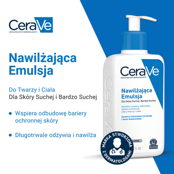 CeraVe, nawilżająca emulsja dla skóry suchej i bardzo suchej, 473 ml