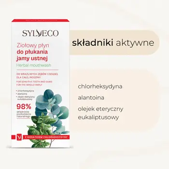 Sylveco, ziołowy płyn do płukania jamy ustnej z chlorheksydyną, 500 ml