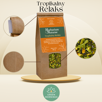 Green Mornings, Herbarium Naturae, Tropikalny Relaks, kompozycja czarnej herbaty, 50 g