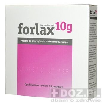 Forlax 10 g, proszek do sporządzenia roztworu, 10 saszetek (import równoległy, InPharm)