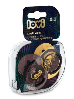 Canpol Lovi, smoczek uspokajający silikonowy, dynamiczny, Jungle, girl, 0-3m, 2 szt.
