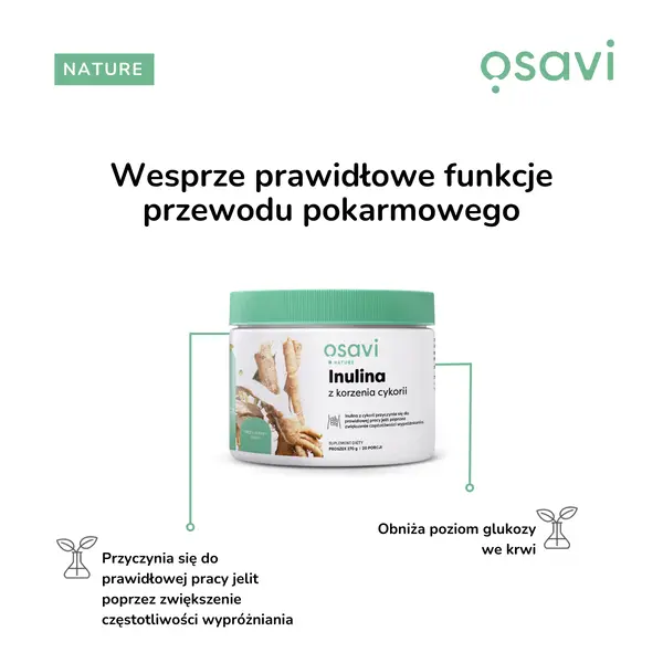 Инулин Osavi Nature из корня цикория, для кишечника, порошок, 270 г — фото 8