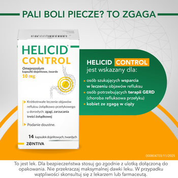 Helicid Control, 10 mg, kapsułki, 14 szt.