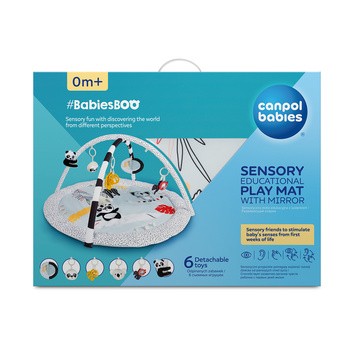 Canpol Babies, sensoryczna mata edukacyjna z lusterkiem BabiesBoo, 1 szt.