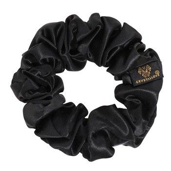Crystallove, gumka do włosów z jedwabiu, czarna, 1 szt.