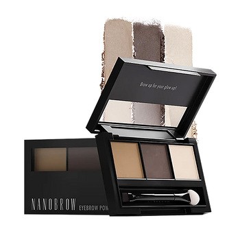 Nanobrow Eyebrow Powder Kit, zestaw cieni do brwi z rozświetlaczem, Light, 4 g
