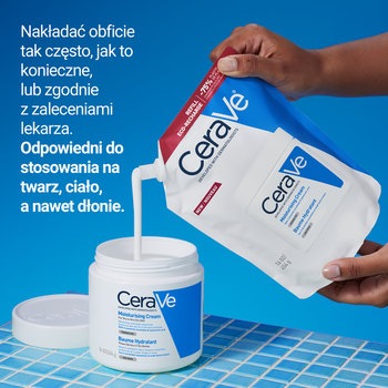Zestaw CeraVe, nawilżający balsam do twarzy i ciała z ceramidami do skóry suchej i bardzo suchej, 454 g + opakowanie uzupełniające refill, 454 g