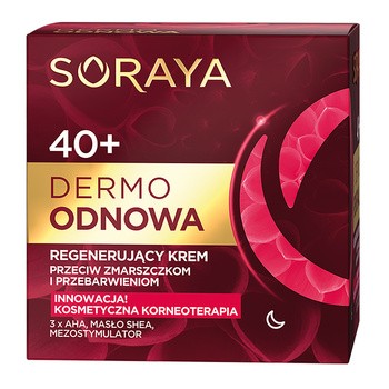Soraya Dermo Odnowa 40+, regenerujący krem przeciw zmarszczkom i przebarwieniom na noc, 50 ml