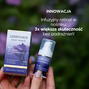 Uzdrovisco Night Renew, krem stymulujący pod oczy i na powieki na noc, 15 ml