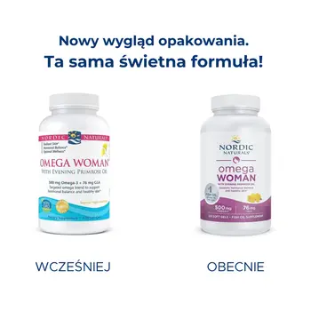 Nordic Naturals, Omega Woman, 500 mg, kapsułki, 120 szt.