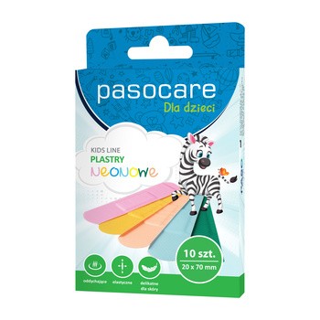 Zestaw Pasocare Kids Line, plastry neonowe, 19 x 72 mm, 10 szt.