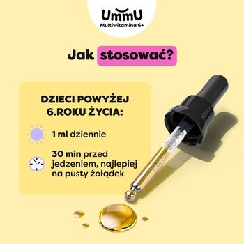 UmmU Multiwitamina 6+, płyn, smak pomarańczowy, 30 ml