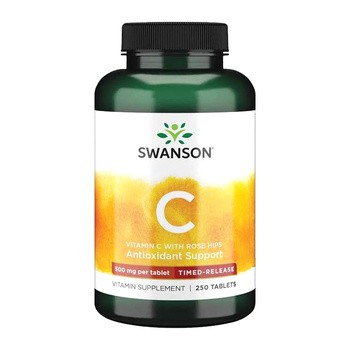 Swanson Witamina C500 z dziką różą, tabletki o przedłużonym wchłanianiu, 250 szt.