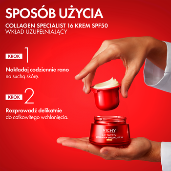 Vichy Liftactiv Collagen Specialist, krem SPF 50 redukujący 16 oznak starzenia, refill, 50 ml