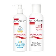 Zestaw Emolium Dermocare, 3w1 płyn do kąpieli, żel do mycia, szampon, 400 ml + emulsja do kąpieli od 1. dnia życia, 400 ml https://azcdn.doz.pl/image/d/product/ab37f054-scale-180x180.png