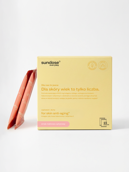 Sundose Everyday For Skin Anti-Aging Kwas Hialuronowy i Witamina C, saszetki z proszkiem, smak malinowo-cytrynowy, 15 szt.
