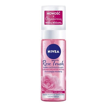 Nivea Rose Touch, pianka oczyszczająca z organiczną wodą różaną do twarzy, 150 ml