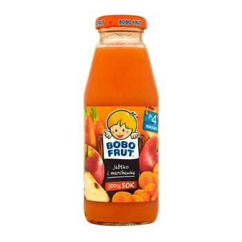 Gerber Bobo Frut, sok 100% jabłko i marchewka po 4 miesiącu, 300 ml