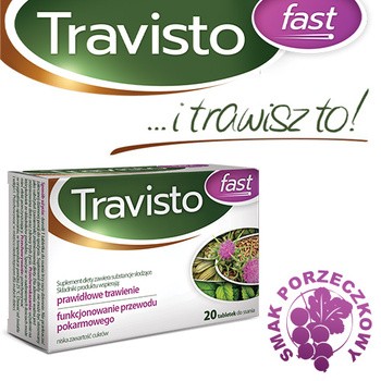 Travisto Fast, tabletki do ssania, smak porzeczkowy, 20 szt.
